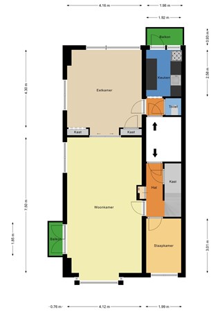 Floorplan - Noorderhavenkade 87A02, 3039 RK Rotterdam